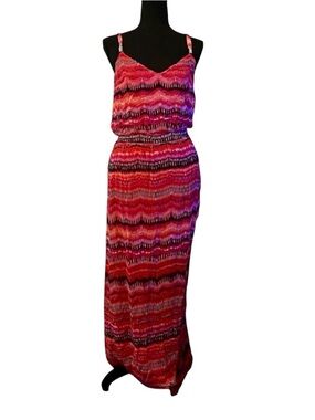 White House Black Market Pink and Purple Maxi Dress